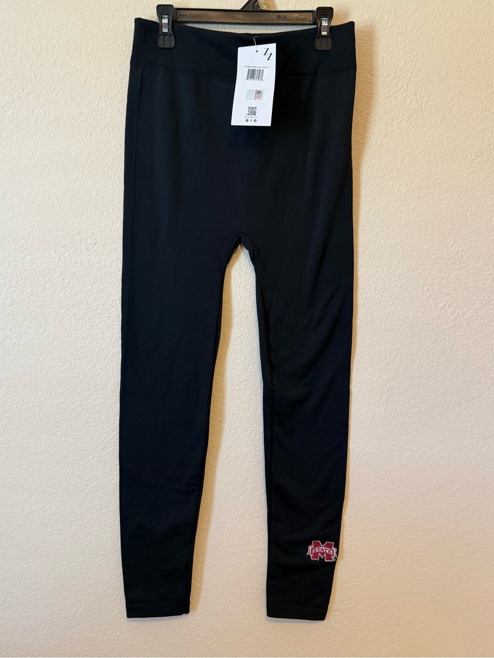 NWT Women's ZooZatz Black Mississippi State Bulldogs Fleece Leggings Sz S/M